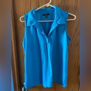 Light blue lynx golf sleeveless polo